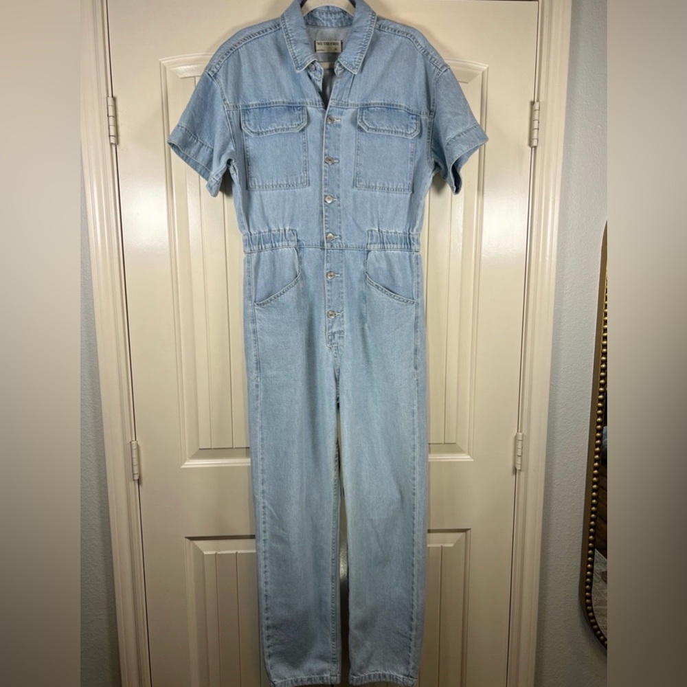 NWT We The Free Light Blue Denim Short Sleeve Romper (S) - Picture 4 of 8